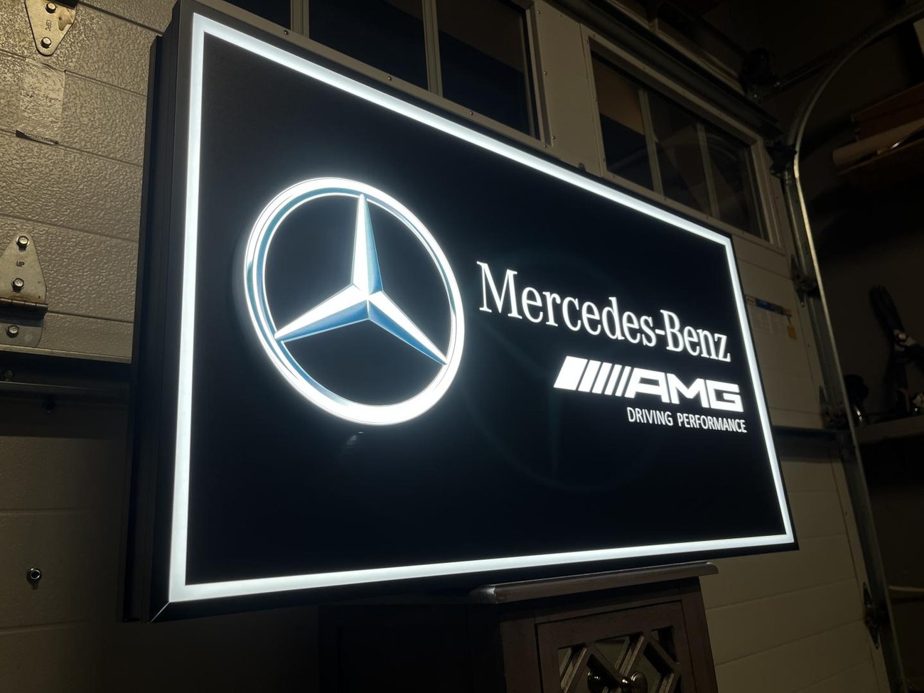 NO RESERVE: Original Mercedes-Benz AMG Promotional Illuminated Sign For ...