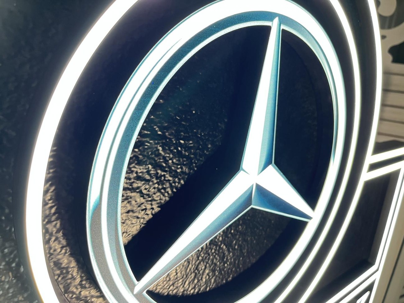 Mercedece Sign NO RESERVE: Original Mercedes-Benz Promotional Illuminated Sign For ...