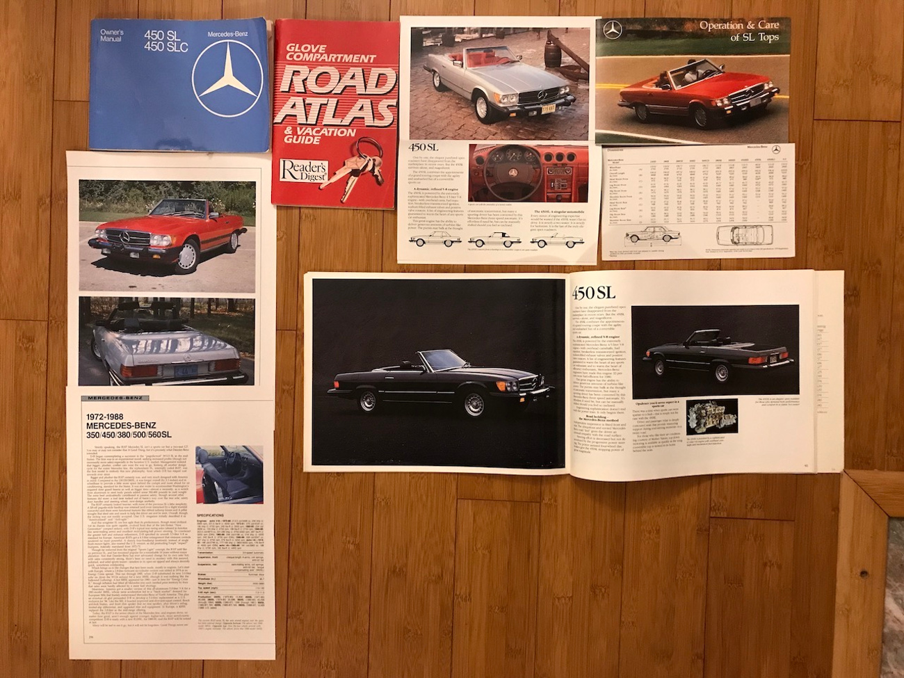 1977 Mercedes 450SL Owners sales brochure Paint color Chart w107 w116 w123
