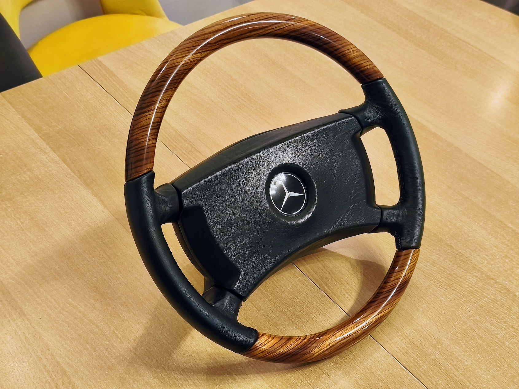 Custom Petri W126 Zebrano Steering Wheel For Sale | The MB Market