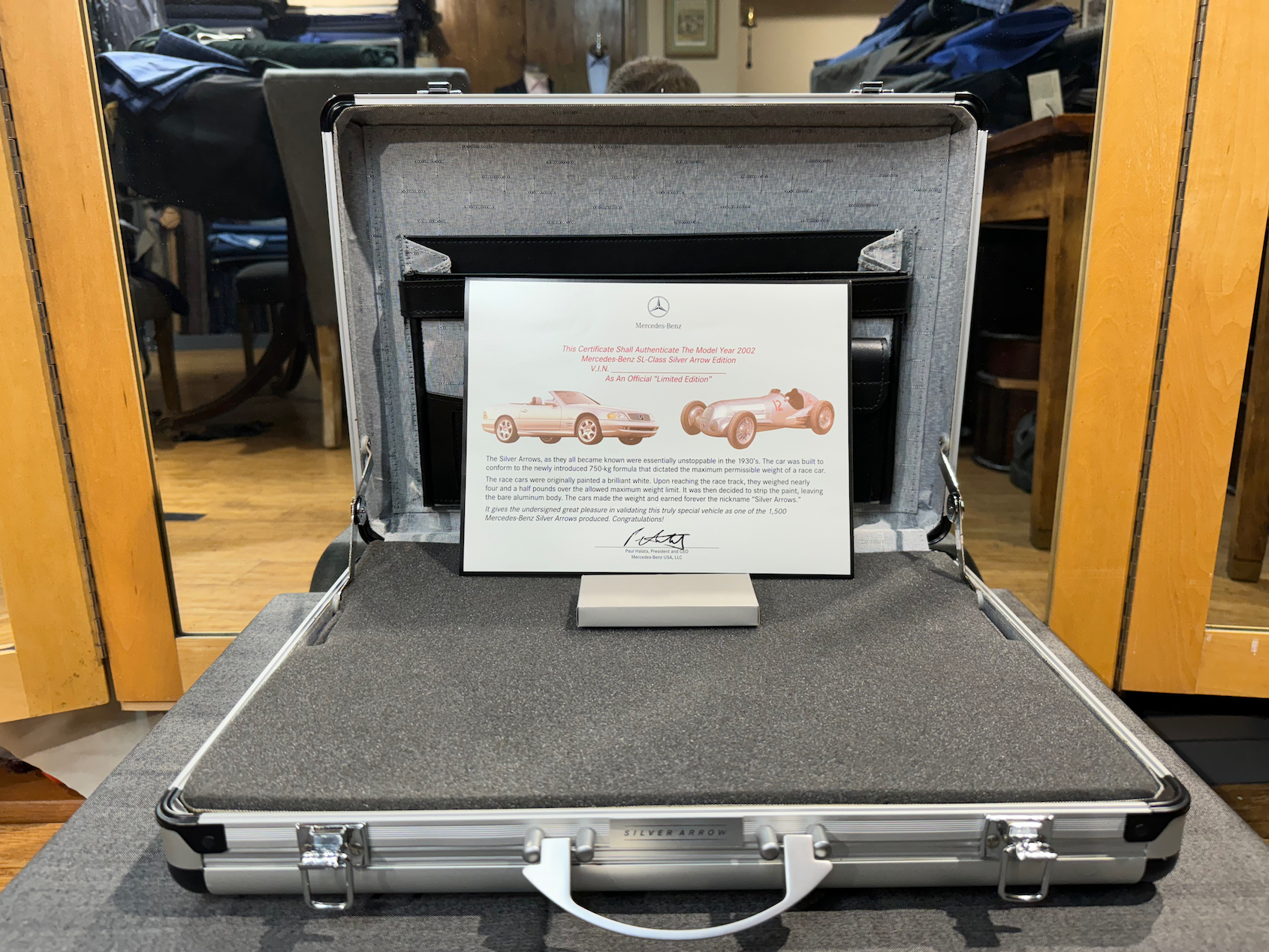 R129 SL Silver Arrow Aluminum Briefcase For Sale | The MB Market